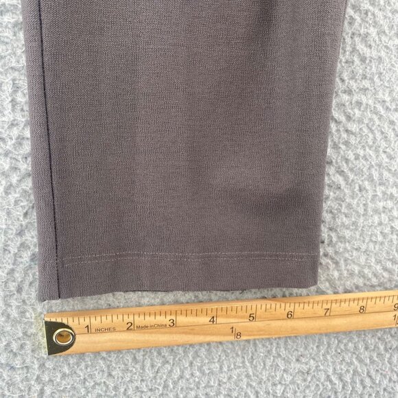Eileen Fisher Pants Womens Medium Brown Tapered Leg Knit Stretch Pull On Crops - Picture 10 of 11